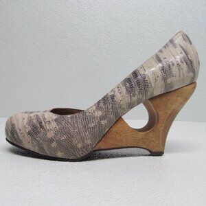 Schuler & Sons Women’s Shoes Leather/Wooden Wedge Fancy Heel Size 7.5 B